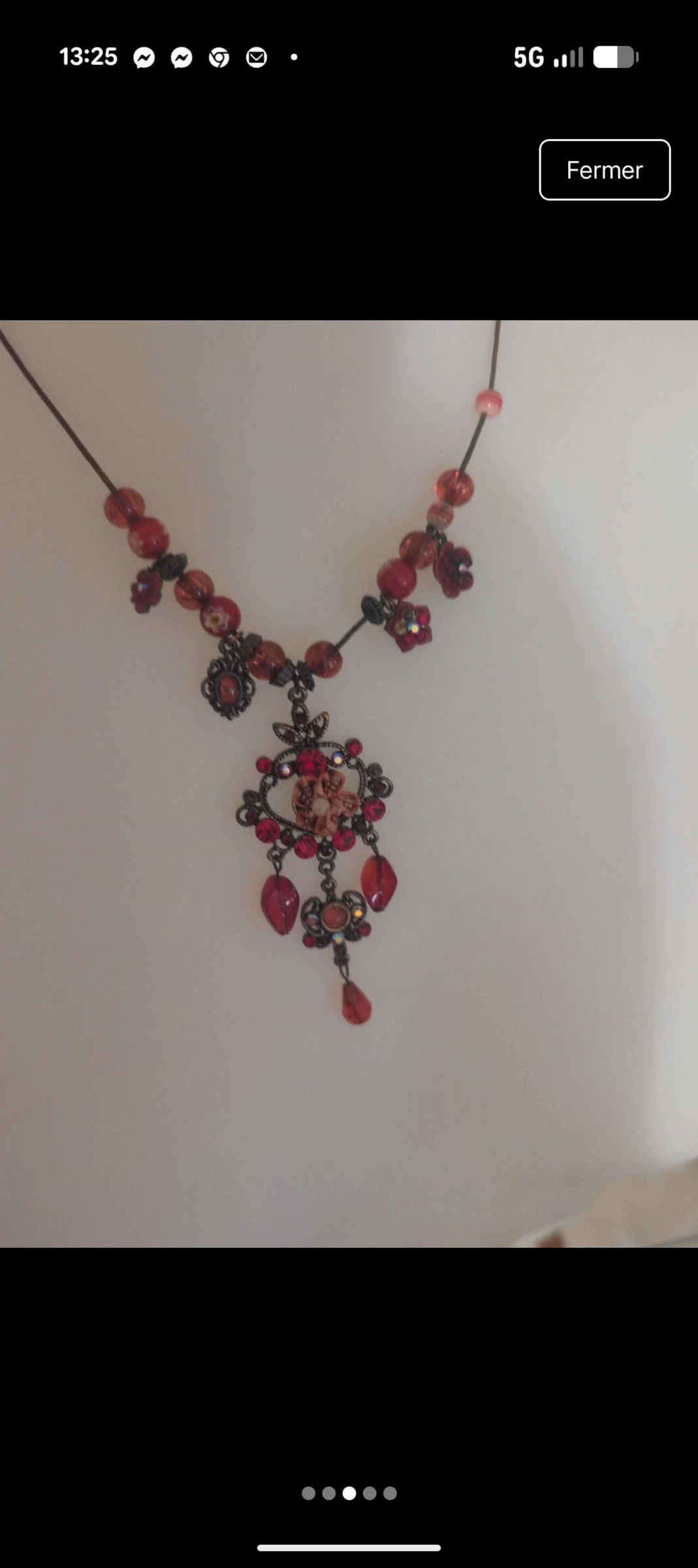 Conjunto collar+ pulsera+ pinzas de orejas con strass rojos – photo 3